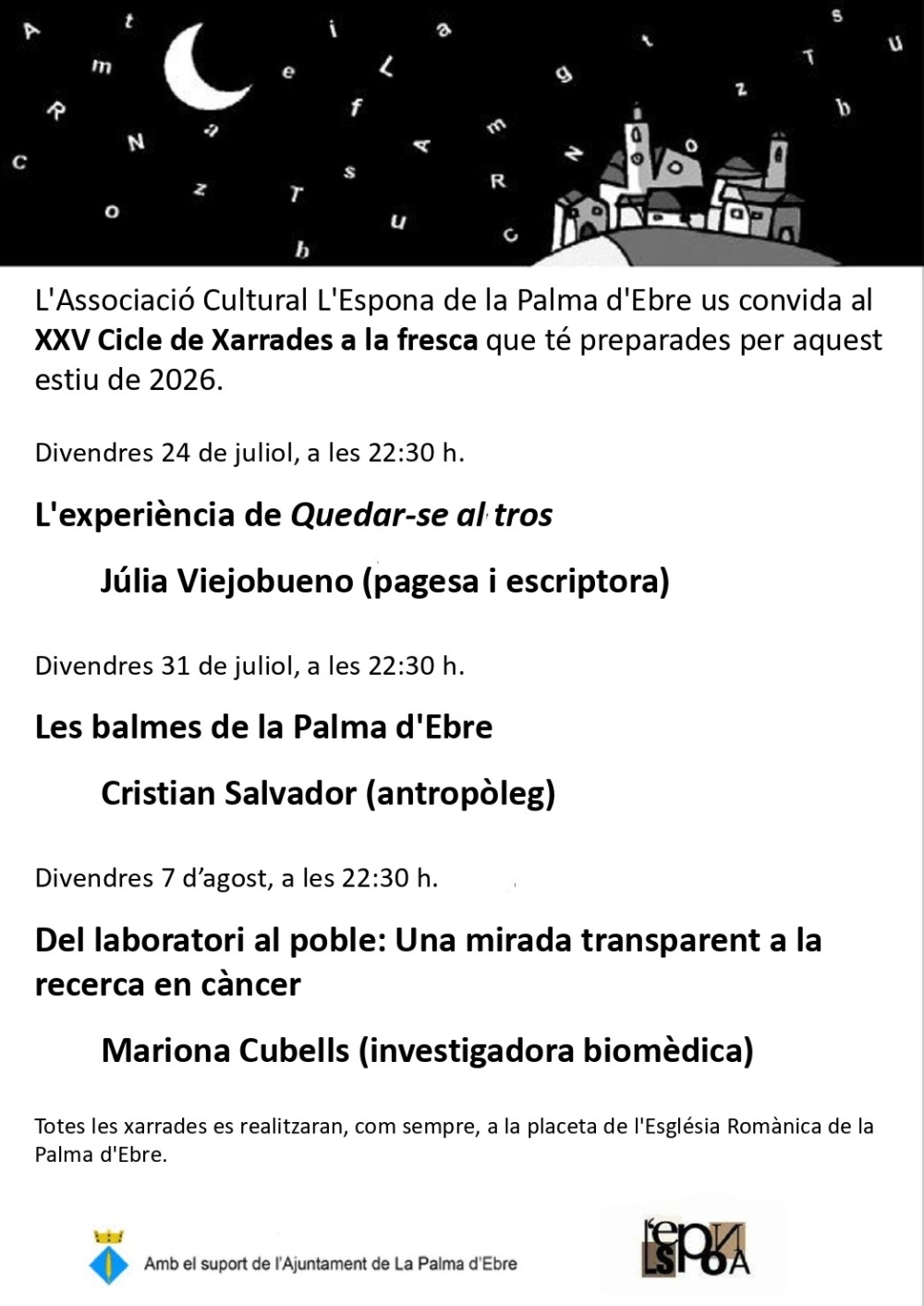 XXV Cicle de xarrades a la fresca (2026)